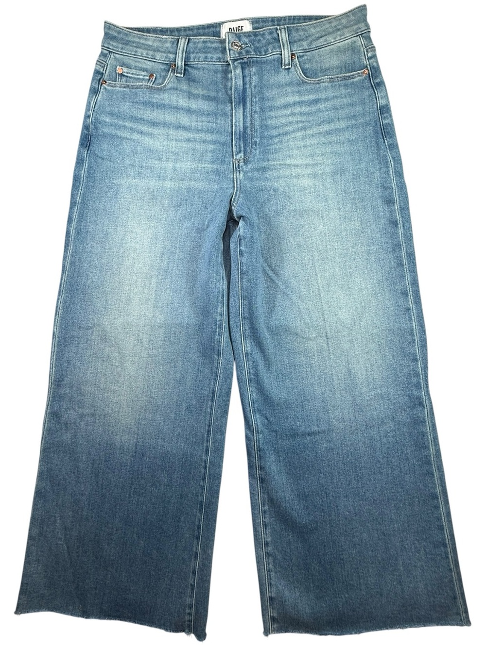 Paige Anessa X Ankle Wide Leg Jeans Mana Mana Blue Size 32